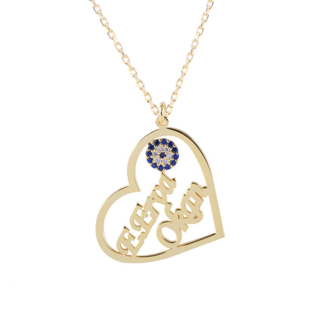 Glorria 925k Sterling Silver Personalized Name Heart Silver Necklace GLR613