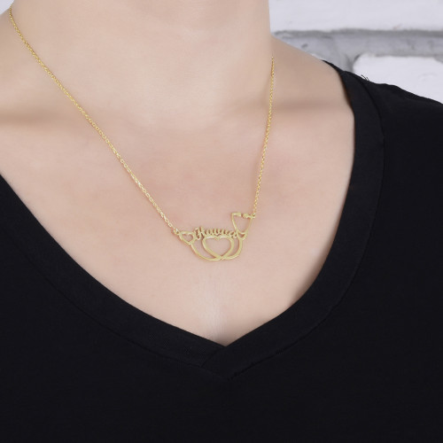 Glorria 925k Sterling Silver Personalized Name Stethoscope Silver Necklace GLR642 Glorria 925k Sterling Silver Personalized Name Stethoscope Silver Necklace GLR642