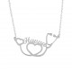 Glorria 925k Sterling Silver Personalized Name Stethoscope Silver Necklace GLR642