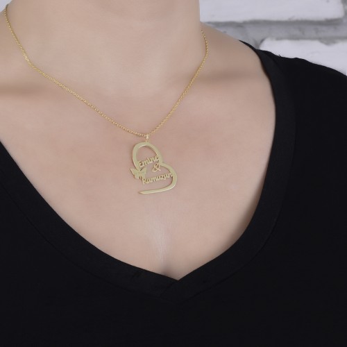 Glorria 925k Sterling Silver Personalized Name Heart Silver Necklace GLR610 Glorria 925k Sterling Silver Personalized Name Heart Silver Necklace GLR610