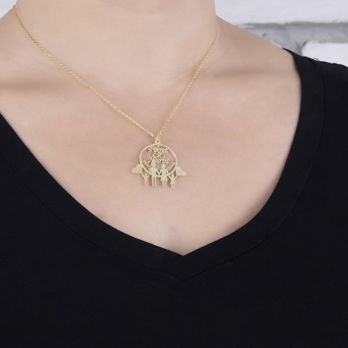Glorria 925k Sterling Silver Personalized Name Family Silver Necklace GLR706 Glorria 925k Sterling Silver Personalized Name Family Silver Necklace GLR706