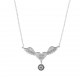 Glorria 925k Sterling Silver Personalized Name Wing Evil Eye Silver Necklace GLR627