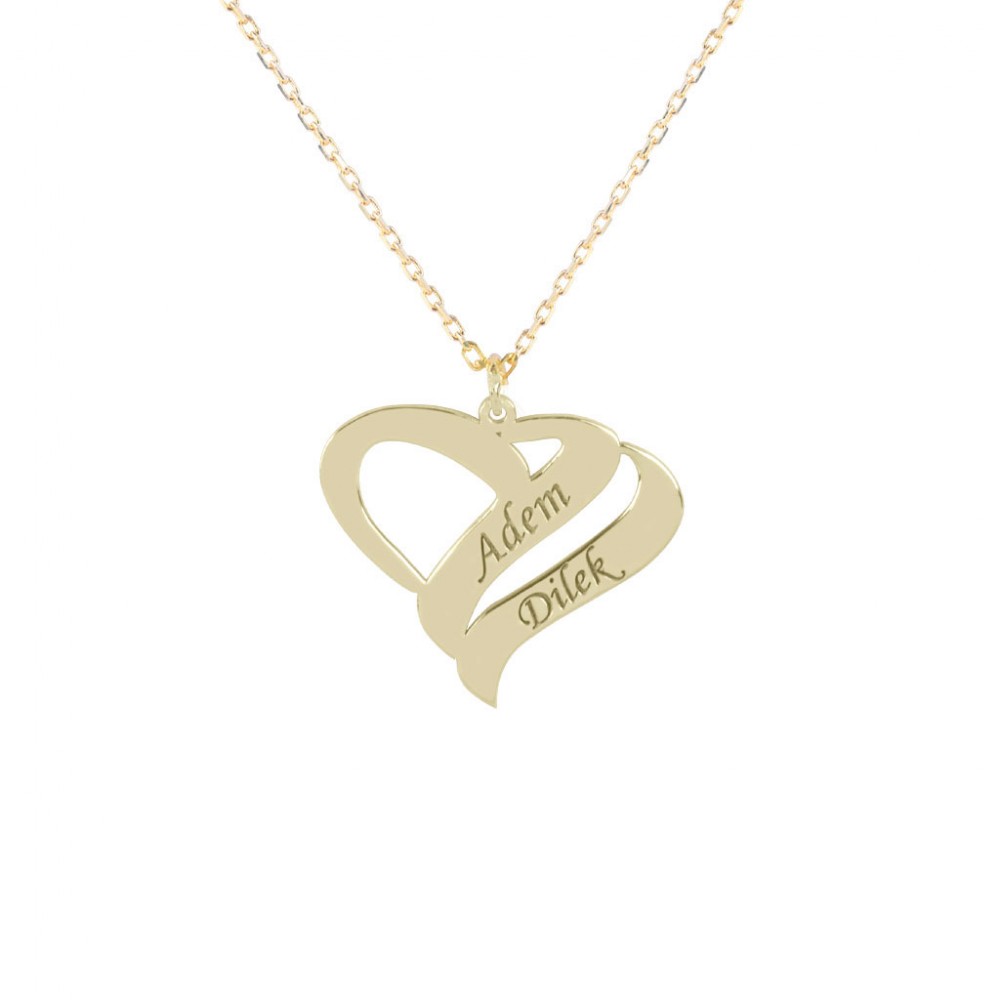 Glorria 925k Sterling Silver Personalized Name Heart Silver Necklace GLR602