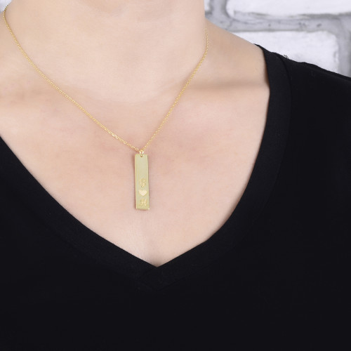 Glorria 925k Sterling Silver Personalized Letter Silver Necklace GLR666 Glorria 925k Sterling Silver Personalized Letter Silver Necklace GLR666