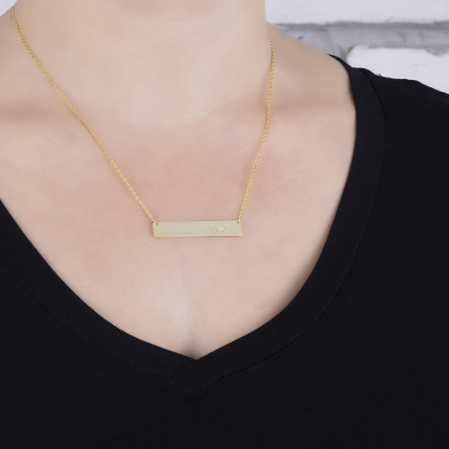 Glorria 925k Sterling Silver Personalized Letter Silver Necklace GLR668 Glorria 925k Sterling Silver Personalized Letter Silver Necklace GLR668