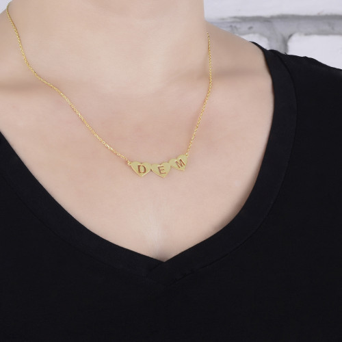 Glorria 925k Sterling Silver Personalized Letter Silver Necklace GLR612 Glorria 925k Sterling Silver Personalized Letter Silver Necklace GLR612