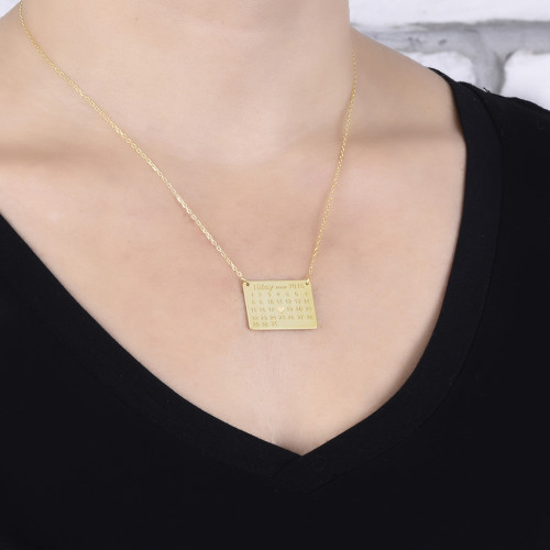 Glorria 925k Sterling Silver Personalized Calendar Silver Necklace GLR647 Glorria 925k Sterling Silver Personalized Calendar Silver Necklace GLR647