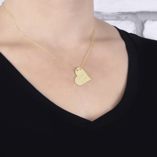 Glorria 925k Sterling Silver Personalized Name Heart Silver Necklace GLR598 Glorria 925k Sterling Silver Personalized Name Heart Silver Necklace GLR598