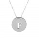 Glorria 925k Sterling Silver Personalized Letter Plate Silver Necklace GLR677