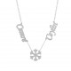 Glorria 925k Sterling Silver Personalized Name Snowflake Silver Necklace GLR727