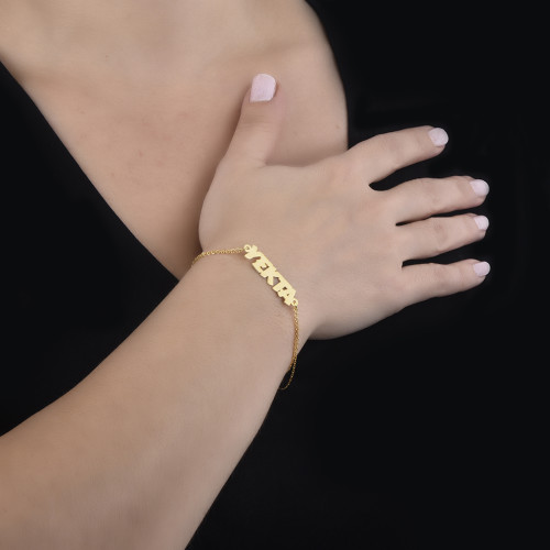 Glorria 925k Sterling Silver Personalized Name Silver Bracelet GLR777 Glorria 925k Sterling Silver Personalized Name Silver Bracelet GLR777