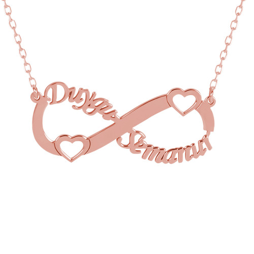 Glorria 925k Sterling Silver Personalized Name Heart Infinity Silver Necklace Glorria 925k Sterling Silver Personalized Name Heart Infinity Silver Necklace