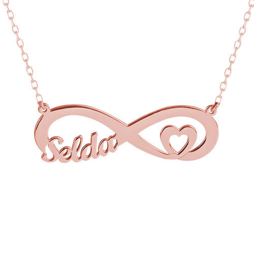 Glorria 925k Sterling Silver Personalized Name Heart Infinity Silver Necklace Glorria 925k Sterling Silver Personalized Name Heart Infinity Silver Necklace