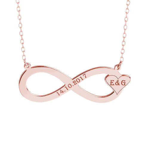 Glorria 925k Sterling Silver Personalized Name Infinity Silver Necklace Glorria 925k Sterling Silver Personalized Name Infinity Silver Necklace