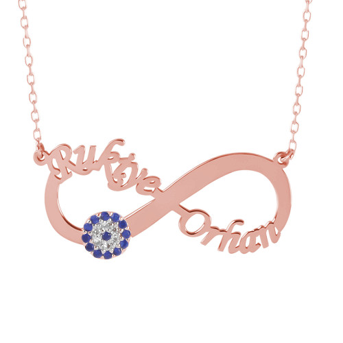 Glorria 925k Sterling Silver Personalized Name Infinity Silver Necklace Glorria 925k Sterling Silver Personalized Name Infinity Silver Necklace