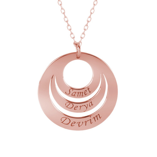 Glorria 925k Sterling Silver Personalized 3 Name Silver Necklace Glorria 925k Sterling Silver Personalized 3 Name Silver Necklace