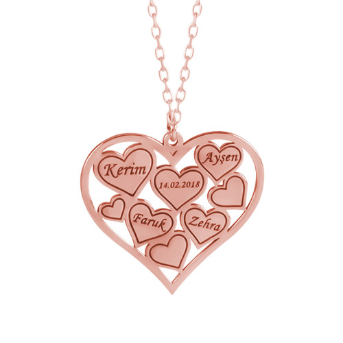 Glorria 925k Sterling Silver Personalized Name Heart Silver Necklace Glorria 925k Sterling Silver Personalized Name Heart Silver Necklace