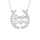 Glorria 925k Sterling Silver Personalized Name Leaf Silver Necklace