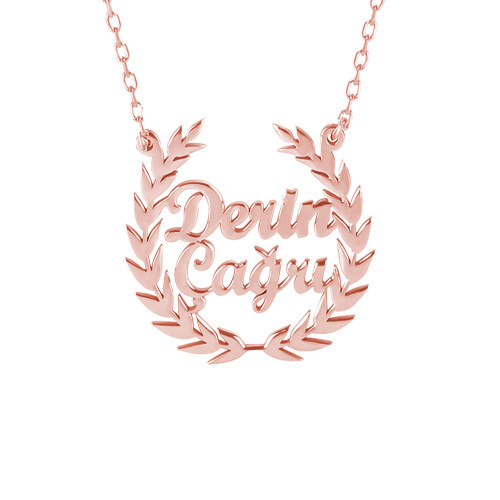 Glorria 925k Sterling Silver Personalized Name Leaf Silver Necklace Glorria 925k Sterling Silver Personalized Name Leaf Silver Necklace