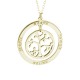 Glorria 925k Sterling Silver Personalized 4 Name Tree of Life Silver Necklace