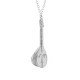 Glorria 925k Sterling Silver Personalized Letter Bağlama Silver Necklace