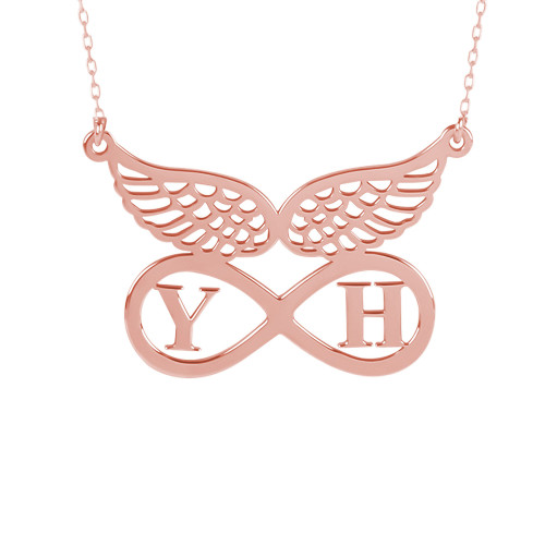 Glorria 925k Sterling Silver Personalized Letter Wing Silver Necklace Glorria 925k Sterling Silver Personalized Letter Wing Silver Necklace
