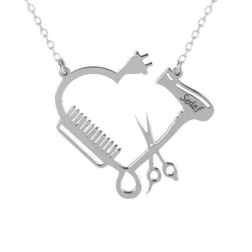 Glorria 925k Sterling Silver Personalized Name Coiffeur Silver Necklace