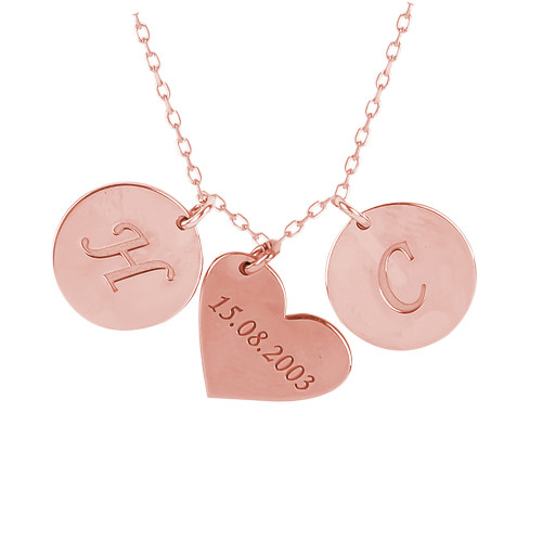 Glorria 925k Sterling Silver Personalized Letter Heart Silver Necklace Glorria 925k Sterling Silver Personalized Letter Heart Silver Necklace