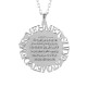 Glorria 925k Sterling Silver Personalized 4 Name Ayet-el Kürsi Silver Necklace
