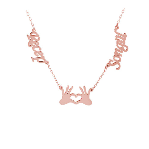 Glorria 925k Sterling Silver Personalized Name Heart Silver Necklace Glorria 925k Sterling Silver Personalized Name Heart Silver Necklace