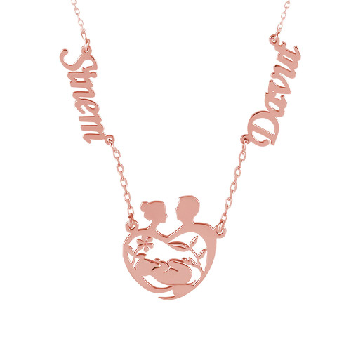 Glorria 925k Sterling Silver Personalized Name Family Silver Necklace Glorria 925k Sterling Silver Personalized Name Family Silver Necklace