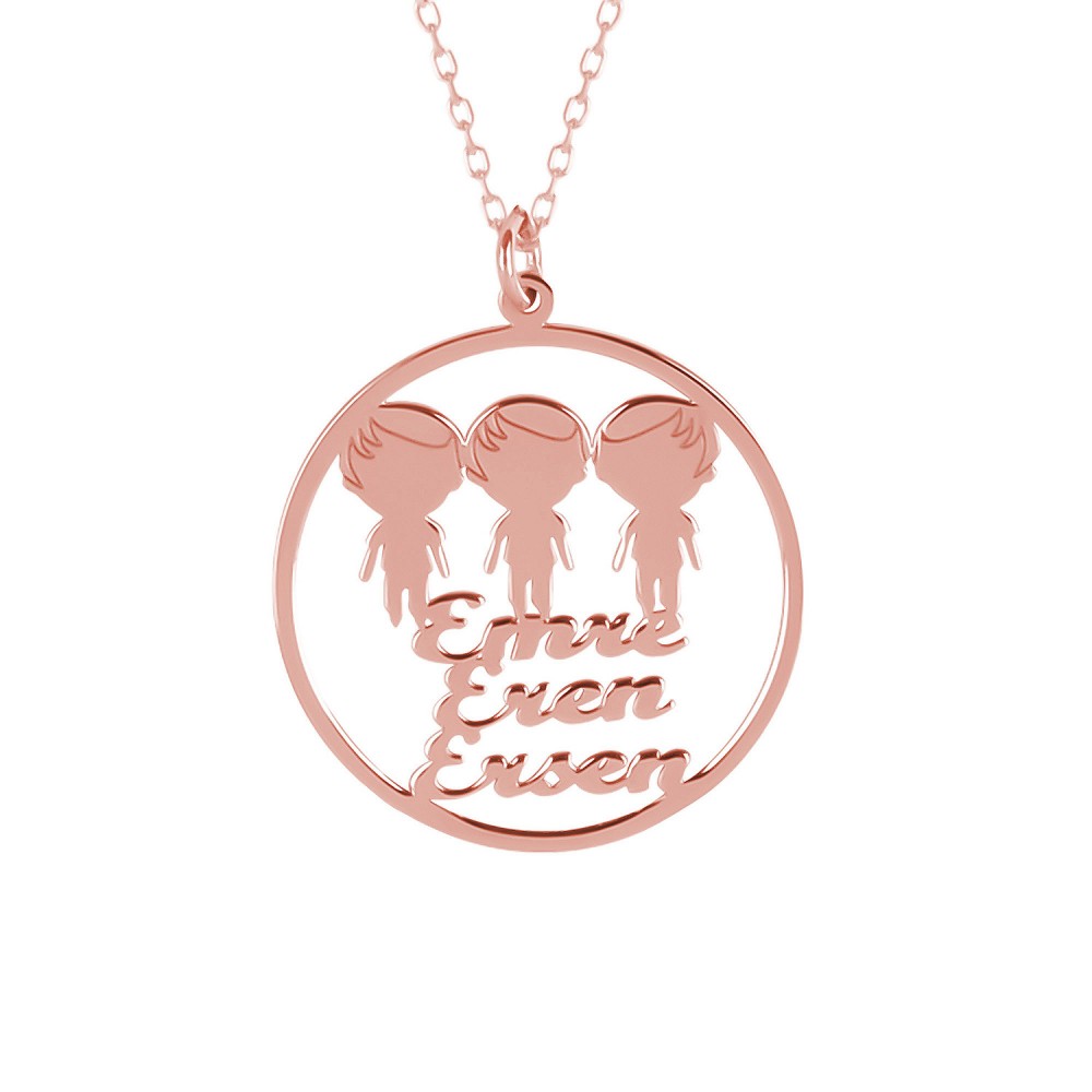 Glorria 925k Sterling Silver Personalized Name Erkek Child Silver Necklace