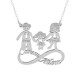 Glorria 925k Sterling Silver Personalized Name Family Silver Necklace