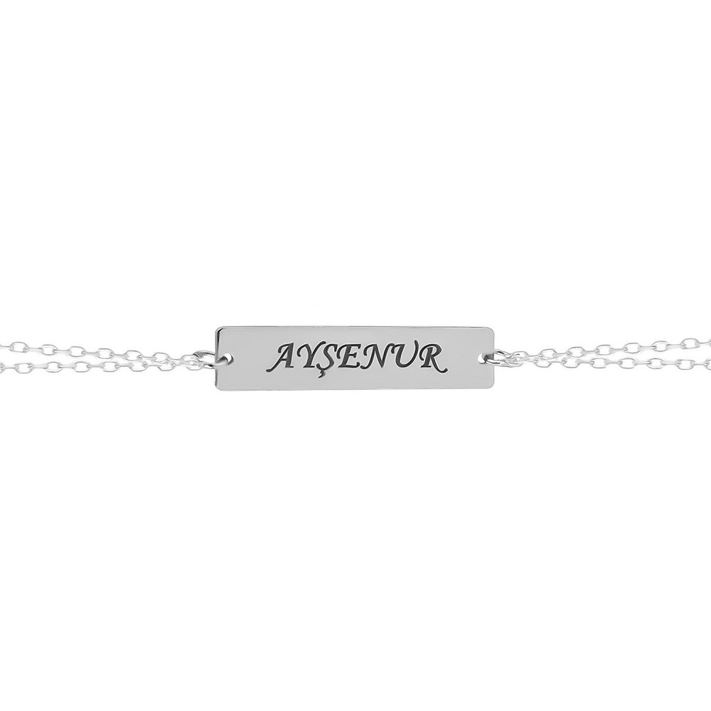 Glorria 925k Sterling Silver Personalized Name Silver Bracelet