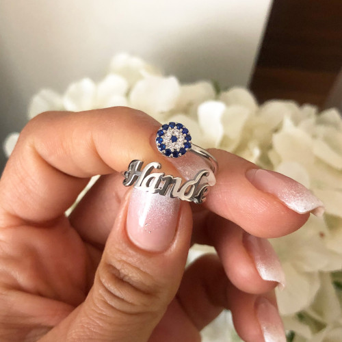 Glorria 925k Sterling Silver Personalized Name Evil Eye Silver Glorria 925k Sterling Silver Personalized Name Evil Eye Silver