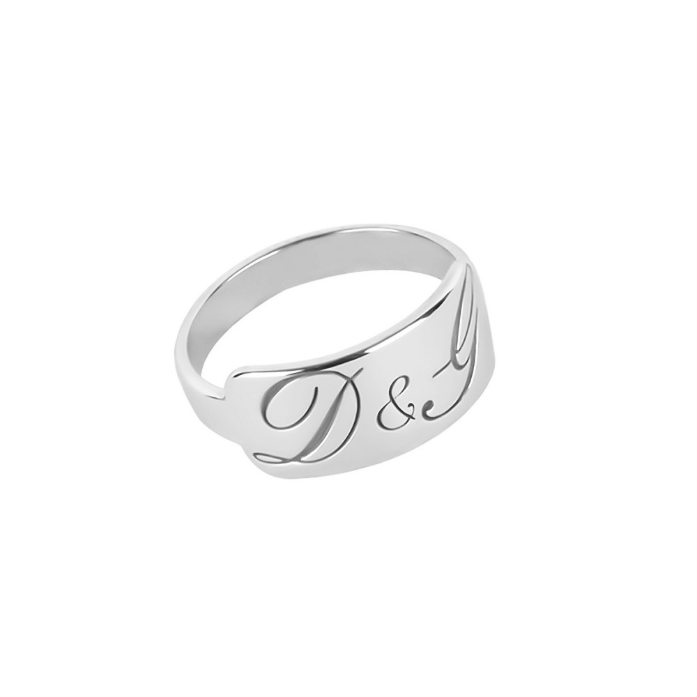 Glorria 925k Sterling Silver Personalized Letter Silver