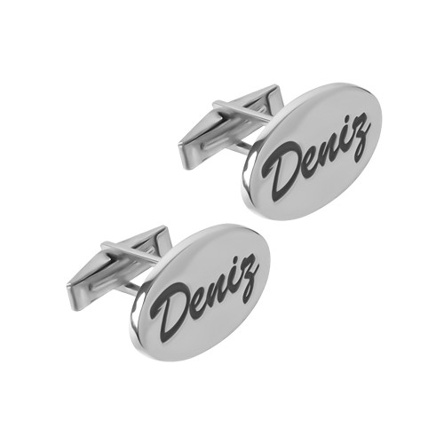 Glorria 925k Sterling Silver Personalized Name Silver Erkek Cufflink Glorria 925k Sterling Silver Personalized Name Silver Erkek Cufflink
