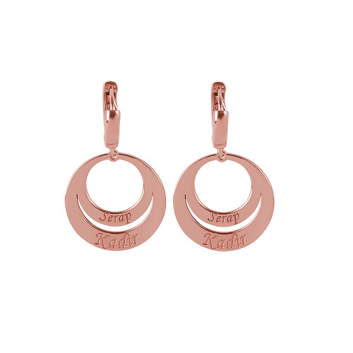 Glorria 925k Sterling Silver Personalized Name Silver Pendant Circle Earring Glorria 925k Sterling Silver Personalized Name Silver Pendant Circle Earring