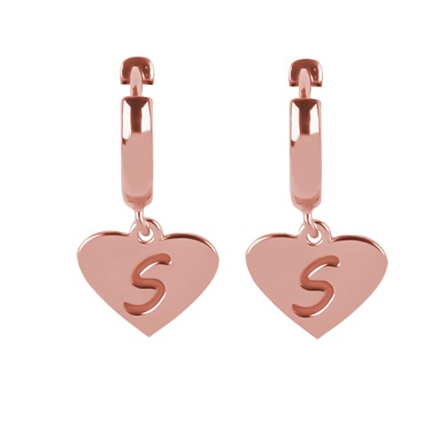 Glorria 925k Sterling Silver Personalized Letter Heart Silver Earring Glorria 925k Sterling Silver Personalized Letter Heart Silver Earring