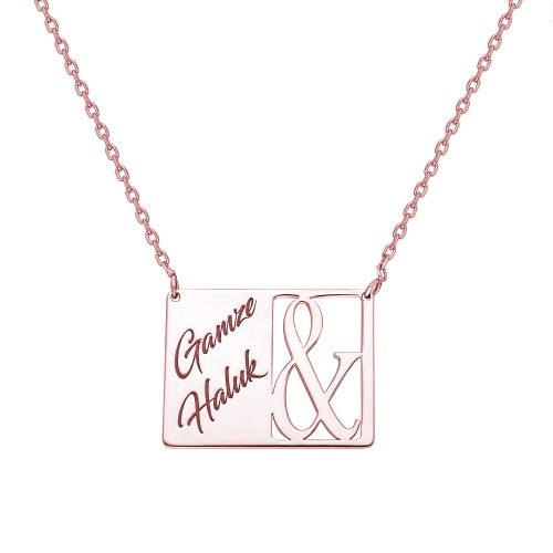 Glorria 925k Sterling Silver Personalized Name Silver Necklace Glorria 925k Sterling Silver Personalized Name Silver Necklace