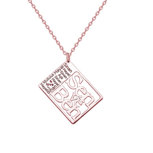 Glorria 925k Sterling Silver Personalized Name You and Me Silver Necklace Glorria 925k Sterling Silver Personalized Name You and Me Silver Necklace