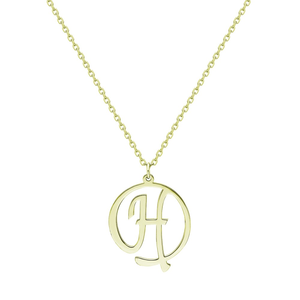 Glorria 925k Sterling Silver Personalized Letter Silver Necklace