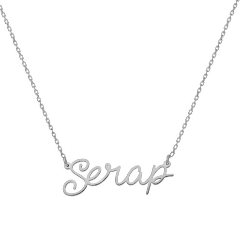 Glorria 925k Sterling Silver Personalized Name Silver Necklace Glorria 925k Sterling Silver Personalized Name Silver Necklace
