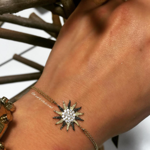 Glorria 14k Solid Gold Sun Bracelet Glorria 14k Solid Gold Sun Bracelet