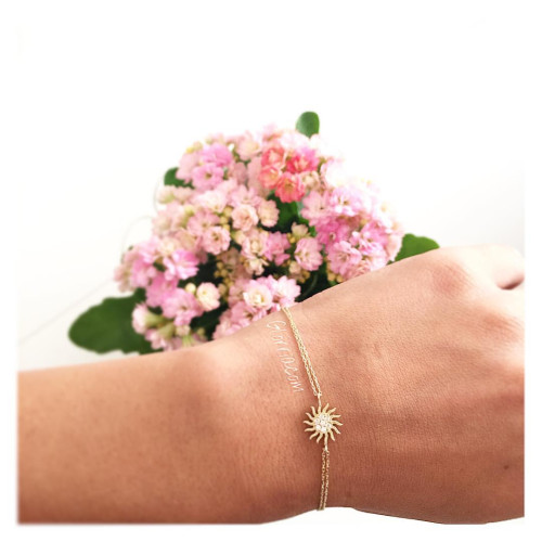 Glorria 14k Solid Gold Sun Bracelet Glorria 14k Solid Gold Sun Bracelet