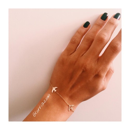 Glorria 14k Solid Gold Ankle Bird Bracelet Glorria 14k Solid Gold Ankle Bird Bracelet