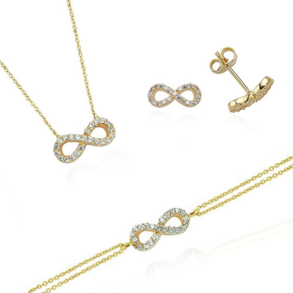 Glorria 14k Solid Gold Infinity Set