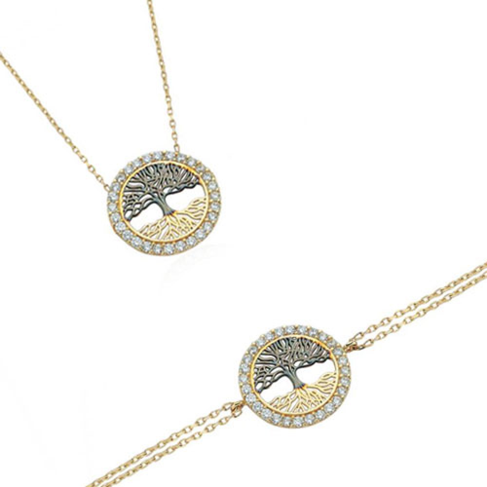 Glorria 14k Solid Gold Life Tree Set Glorria 14k Solid Gold Life Tree Set