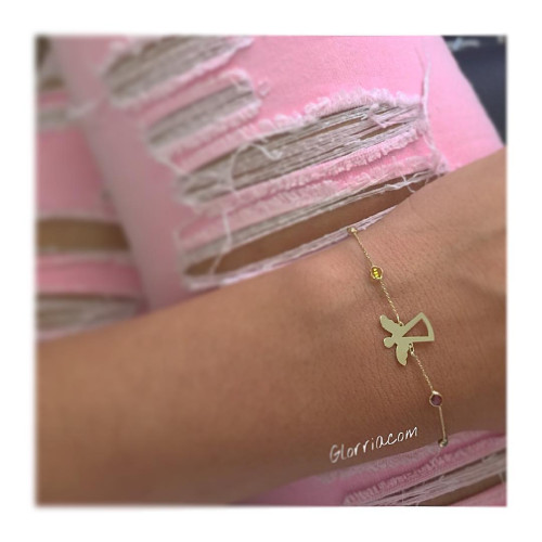 Glorria 14k Solid Gold Angel Bracelet Glorria 14k Solid Gold Angel Bracelet