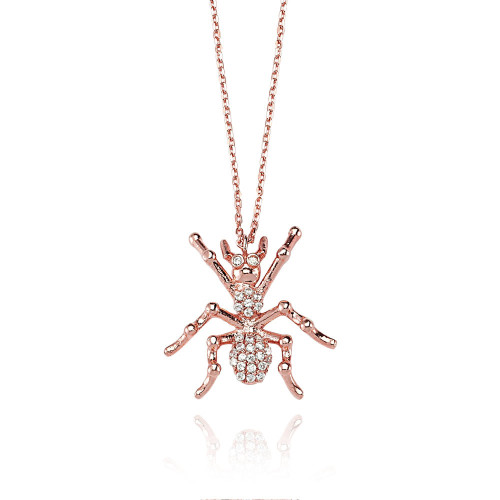 Glorria 925k Sterling Silver Pave Spider Necklace Glorria 925k Sterling Silver Pave Spider Necklace